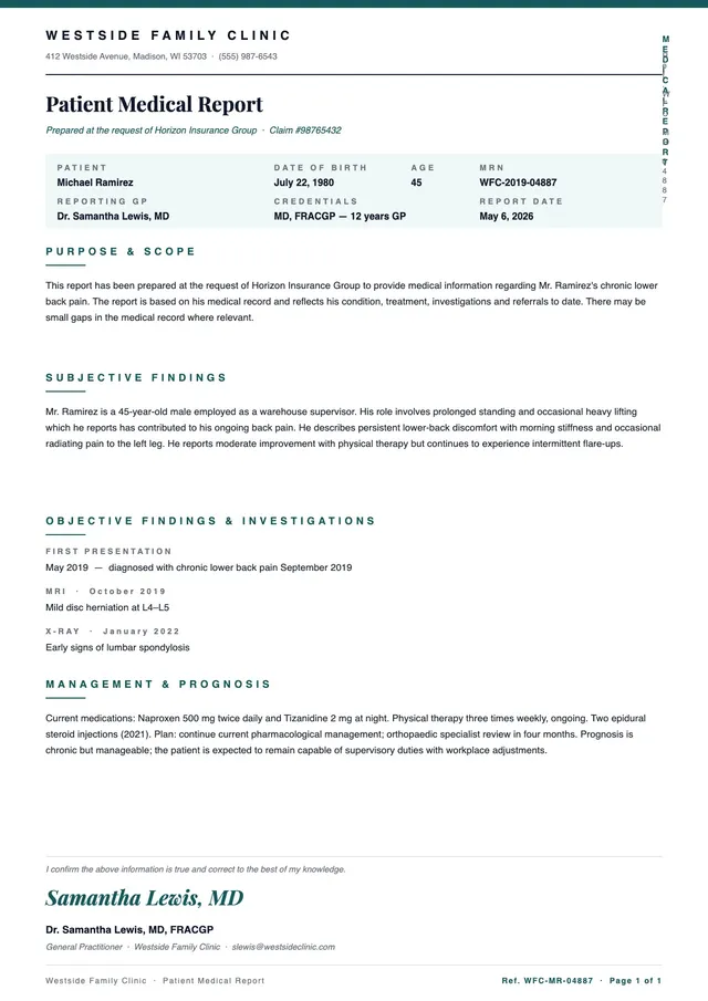 Patient Medical Report