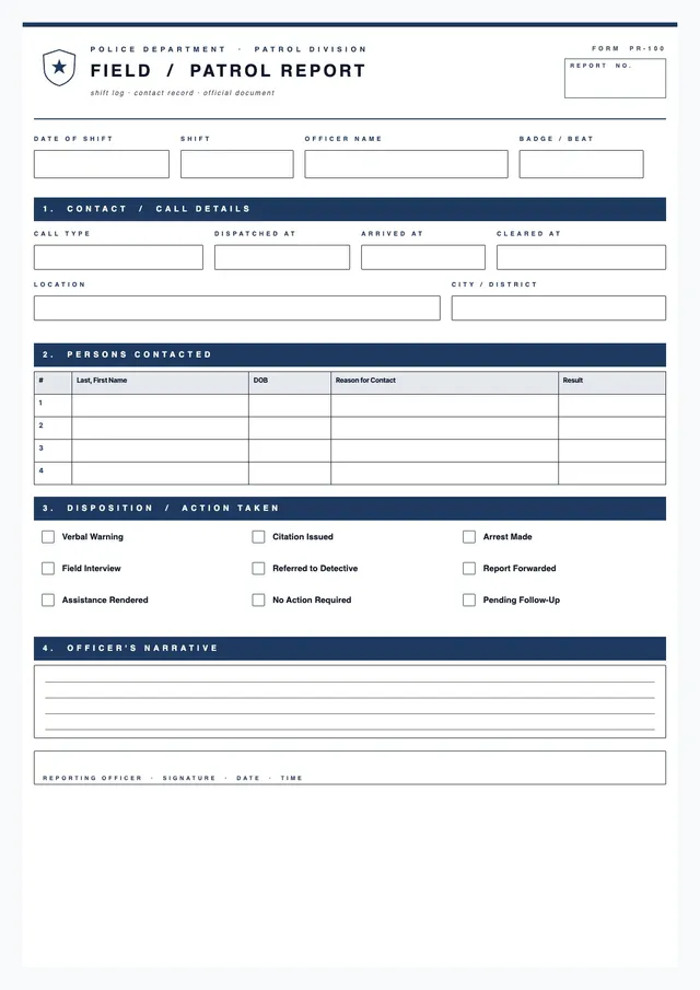 Patrol Police Report
