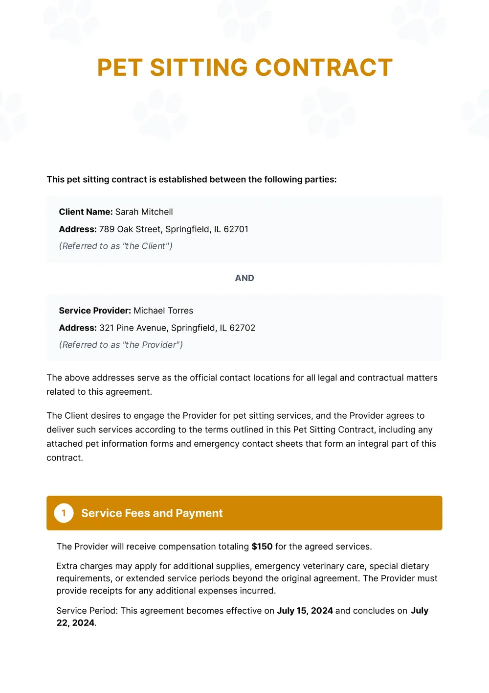 pet-sitting-contract form