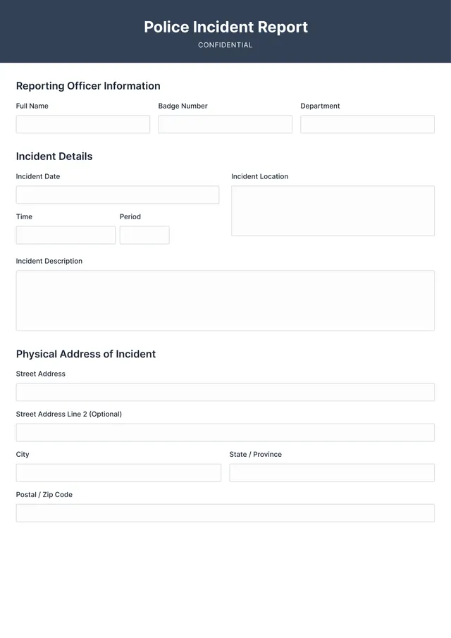 Police Report Template
