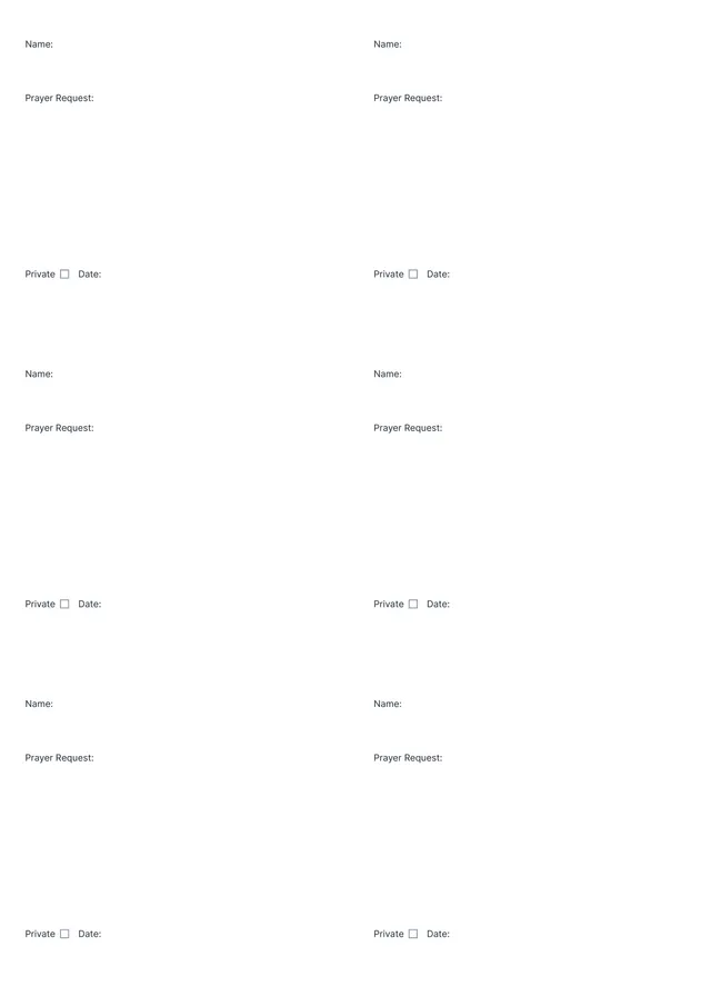 Prayer Request Template