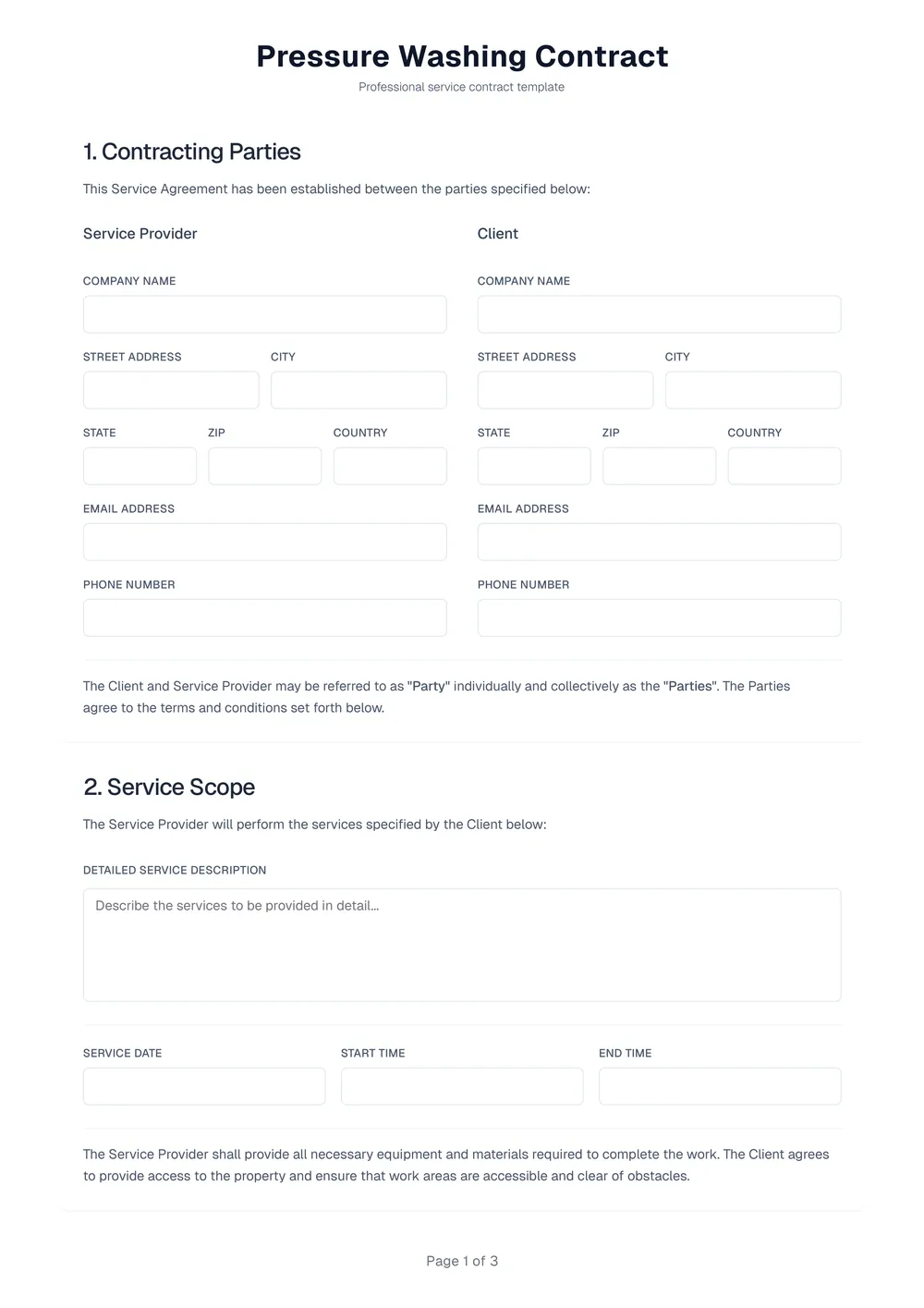 pressure-washing-contract form
