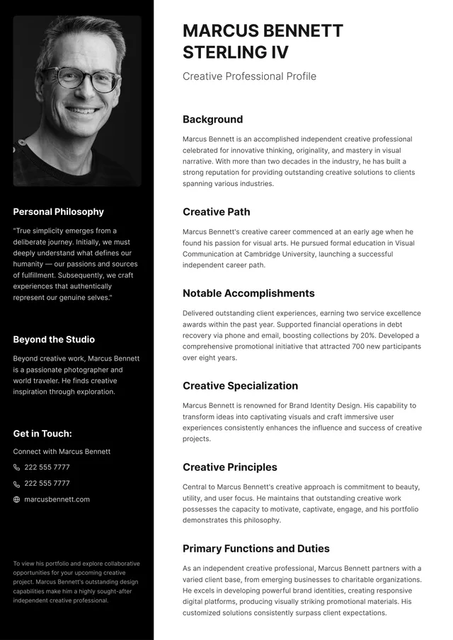 Professional Bio Template