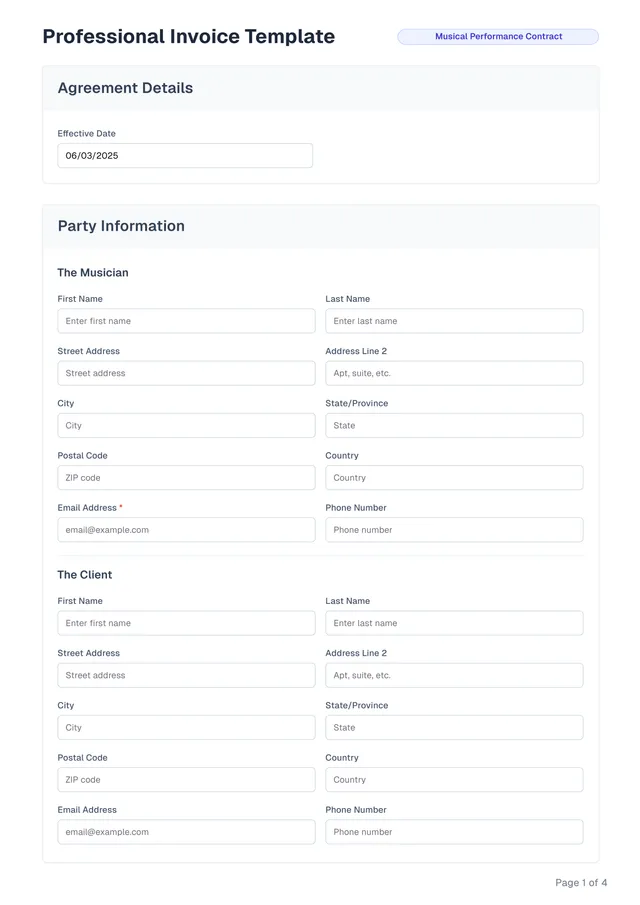 Professional Invoice Template