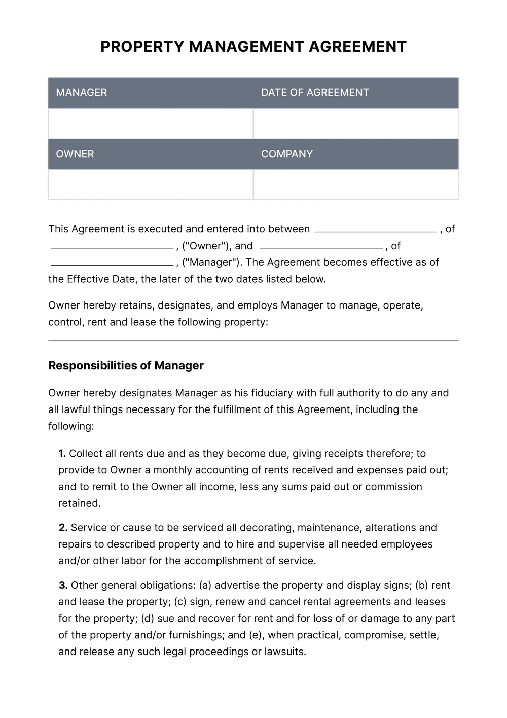 property-management-contract form