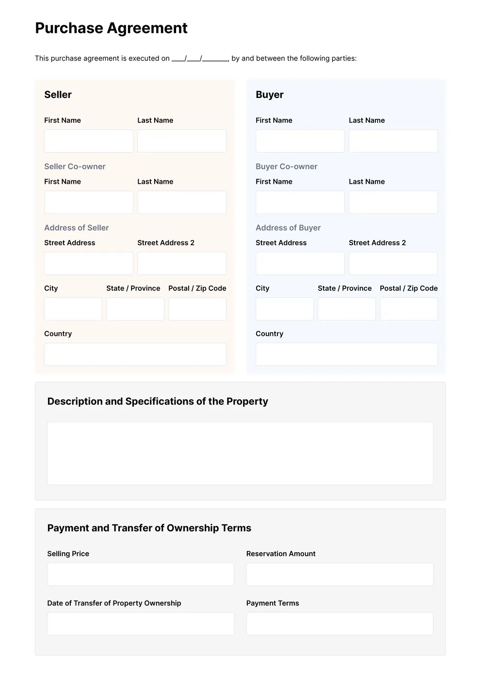 purchase-contract form