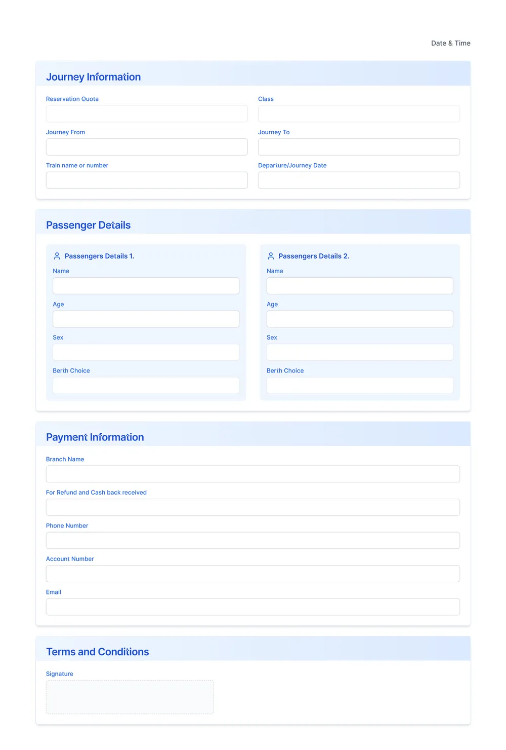 Rail ticket template 