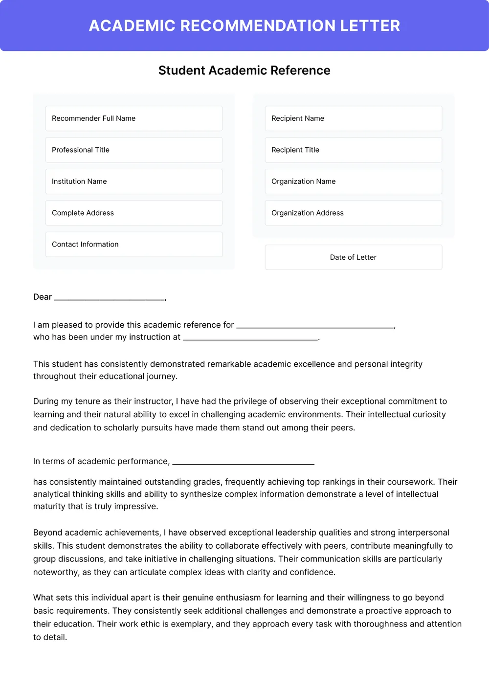 recommendation-letter form