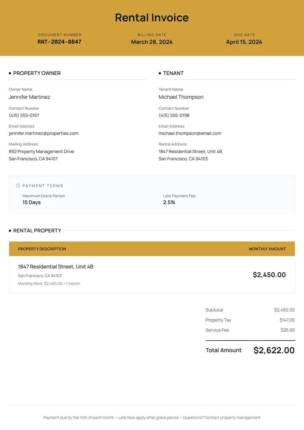 rental-invoice form