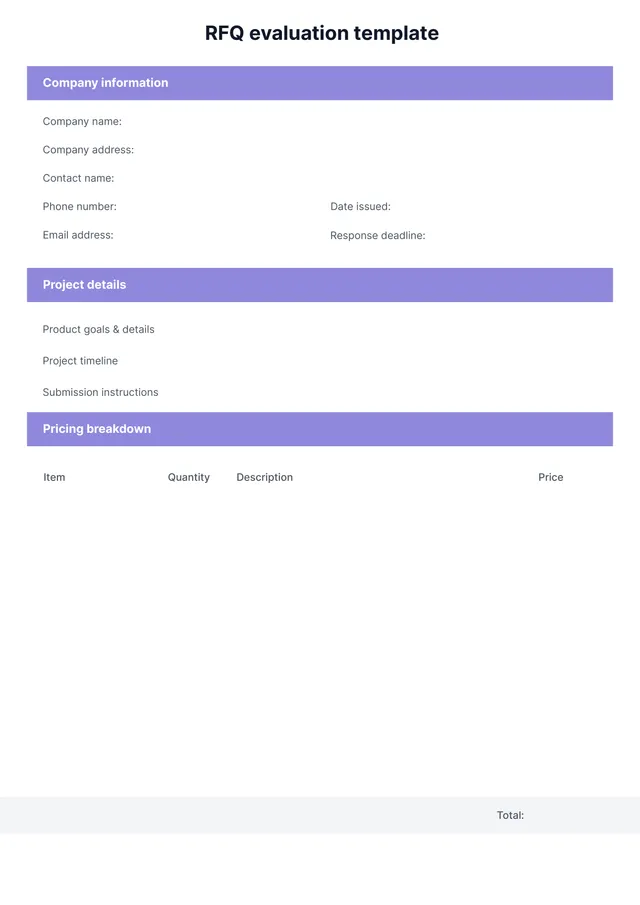 Request for Quote Template