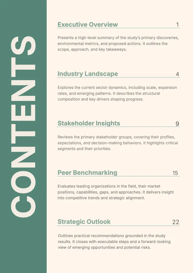 Research Report Table of Contents