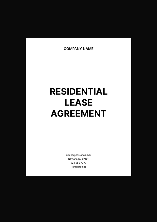 Residential Lease Agreement Template