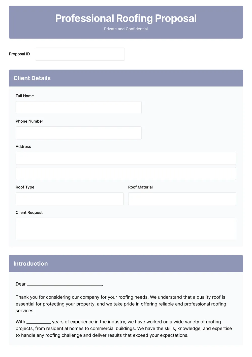 roofing-proposal form