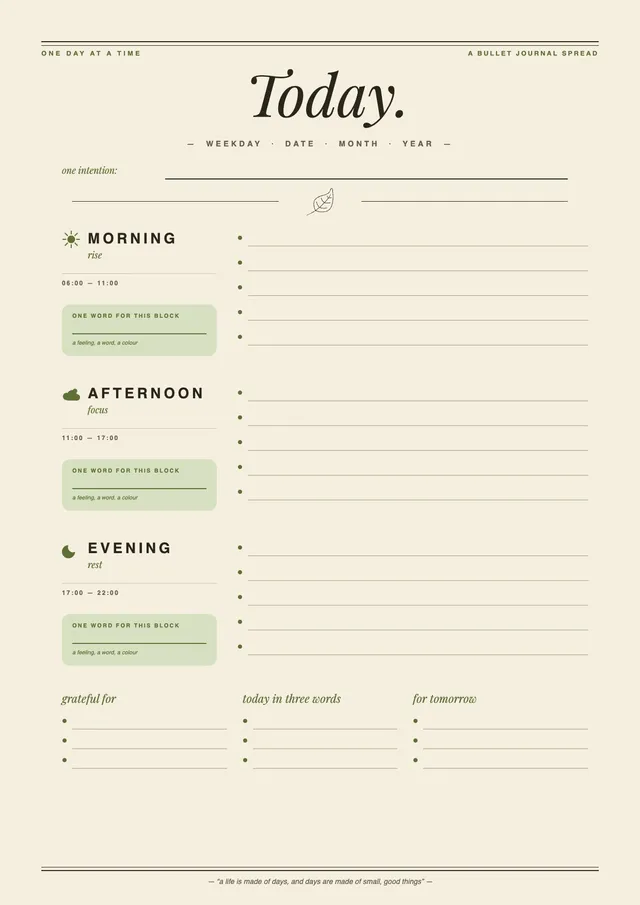 Sage Bullet Journal To Do List