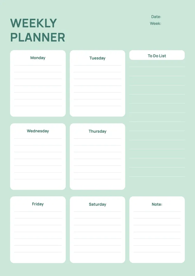 Sage Weekly Planner