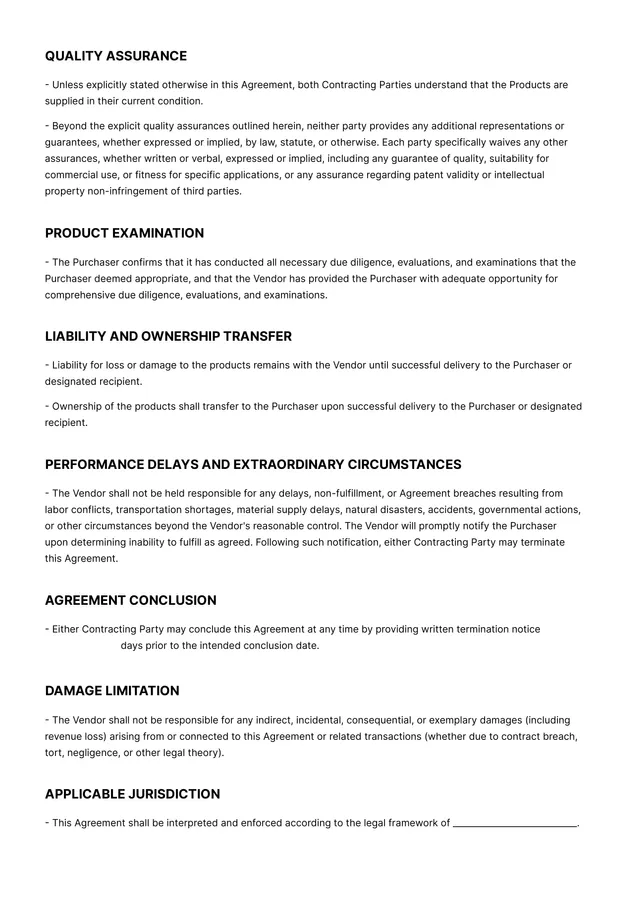 Sale Contract Template