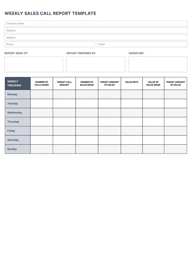 Sales Report Template