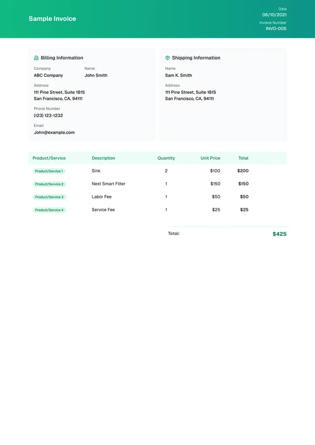 Sample Invoice Template