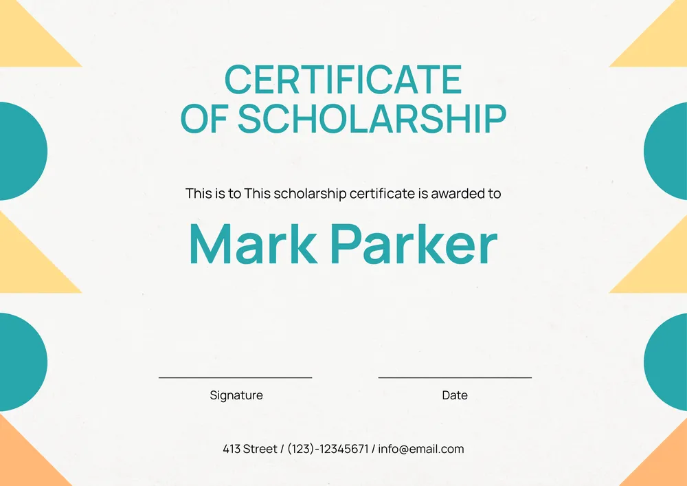 scholarship-certificate form