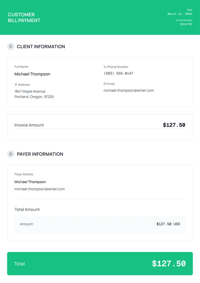 Simple Receipt Template