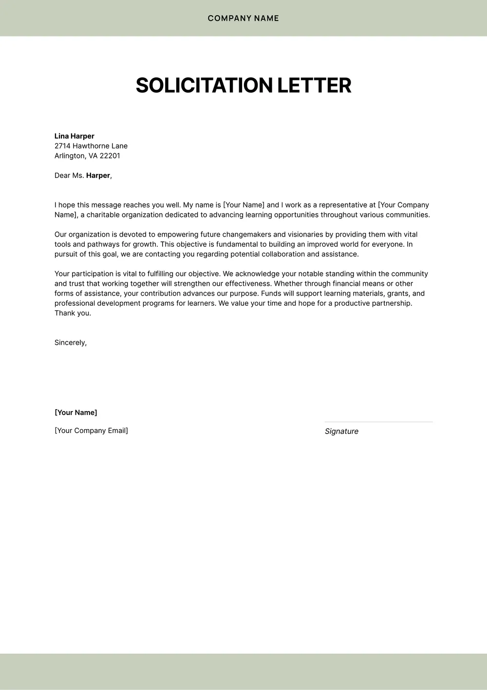 solicitation-letter form