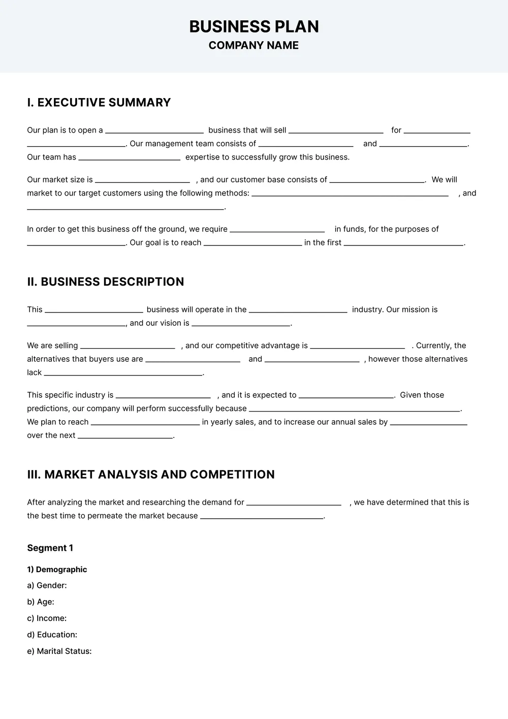 startup-business-plan form