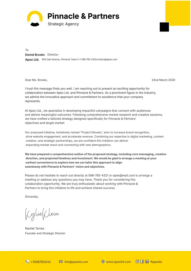 Strategic Agency Proposal Letterhead