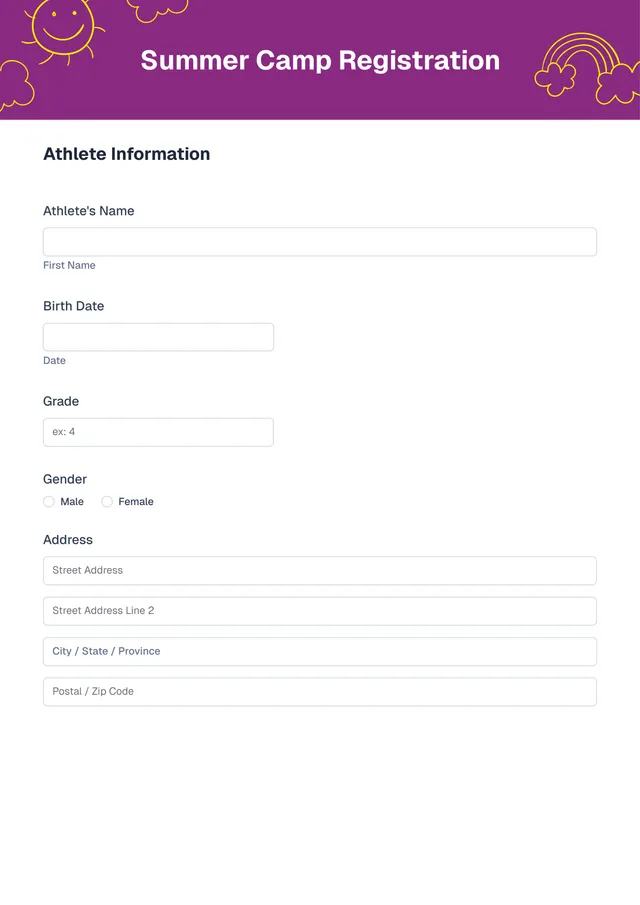 Summer Camp Registration Form