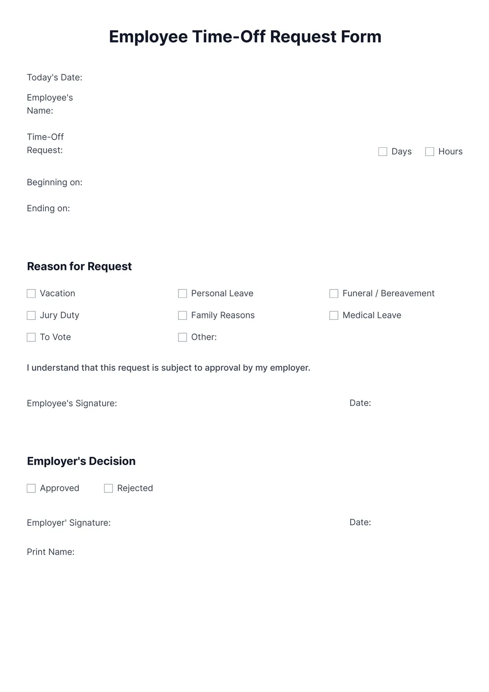 time-off-request form