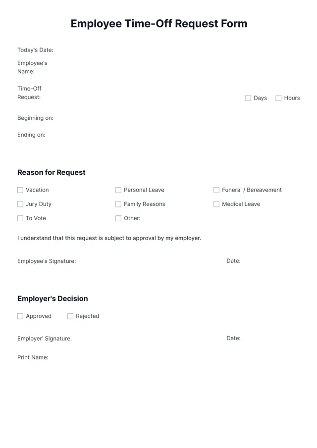 Time Off Request Template