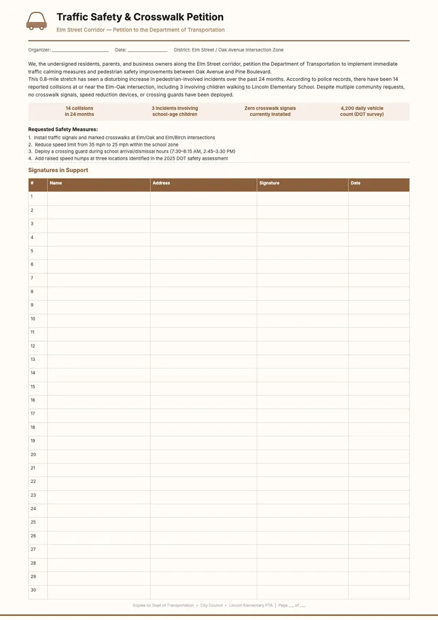 Traffic Safety Petition