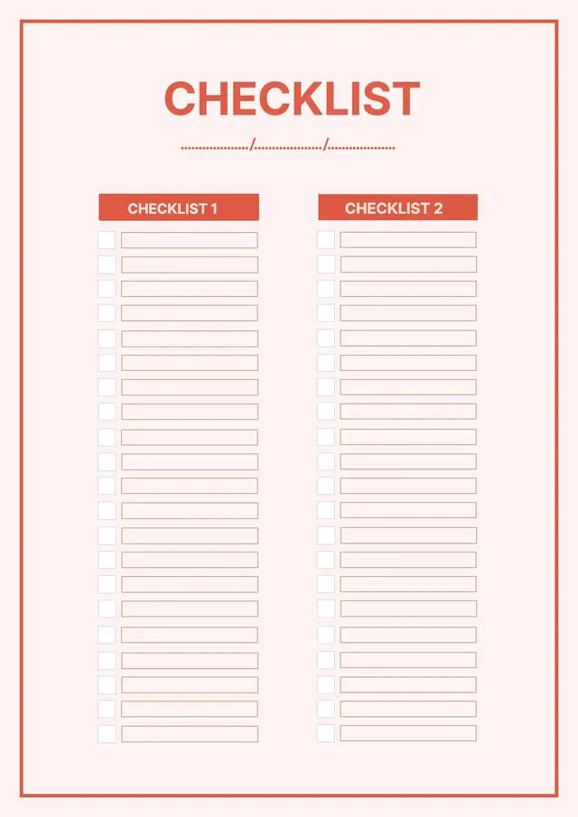 Two Column Checklist