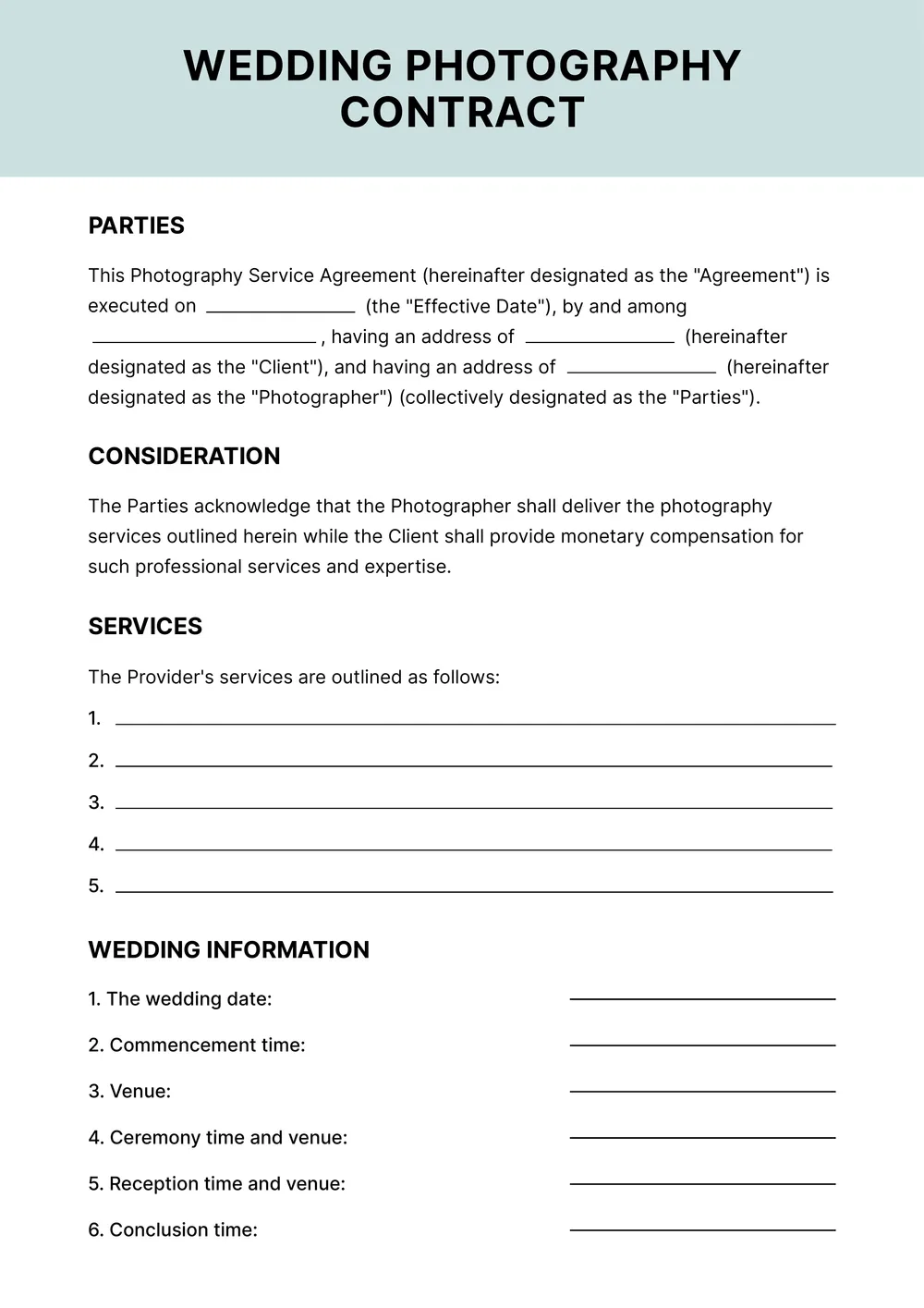 wedding-contract form