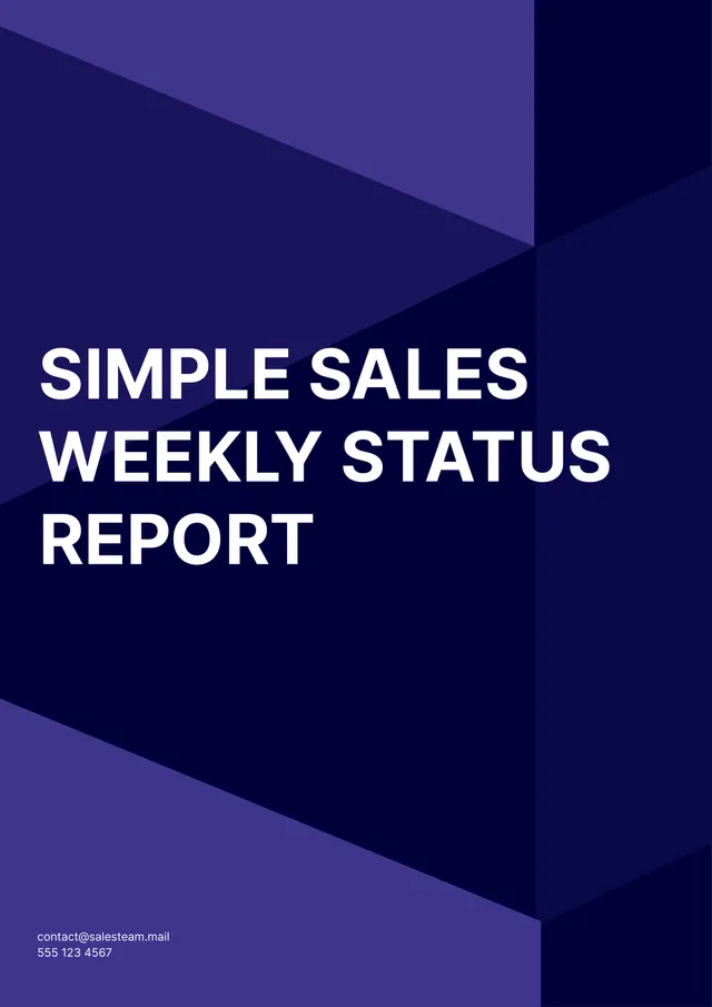 Weekly Sales Report Template