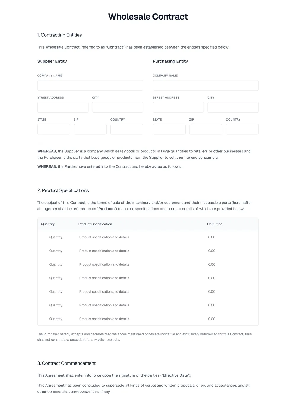 wholesale-contract form