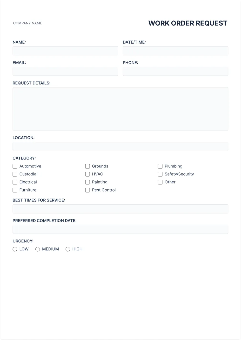 work-request form