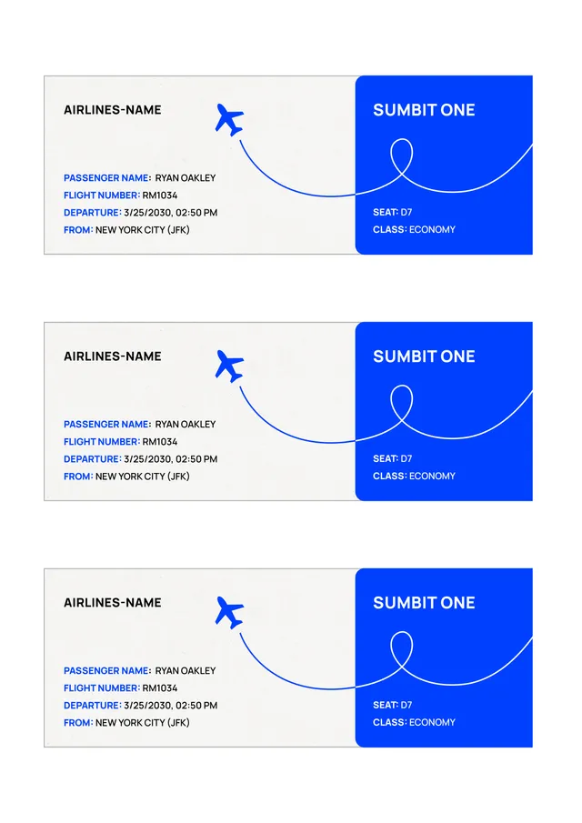 airline ticket template