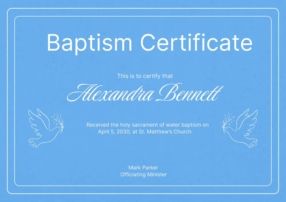 baptism certificate template