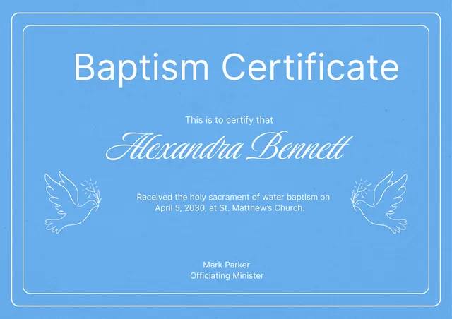 baptism certificate template