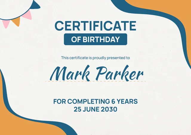 birthday certificate template
