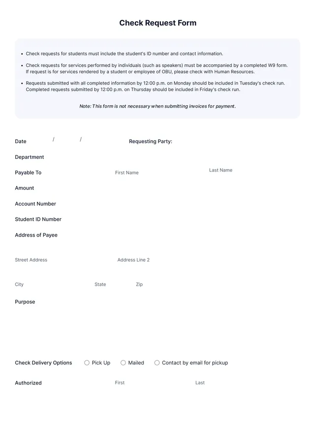 check request form template