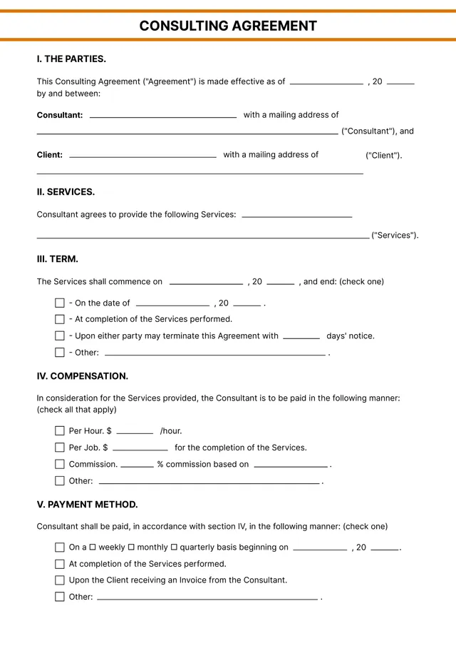 consultant contract template