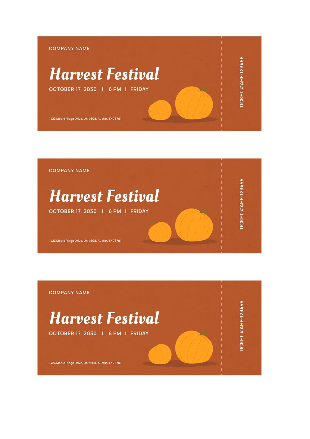 event ticket template