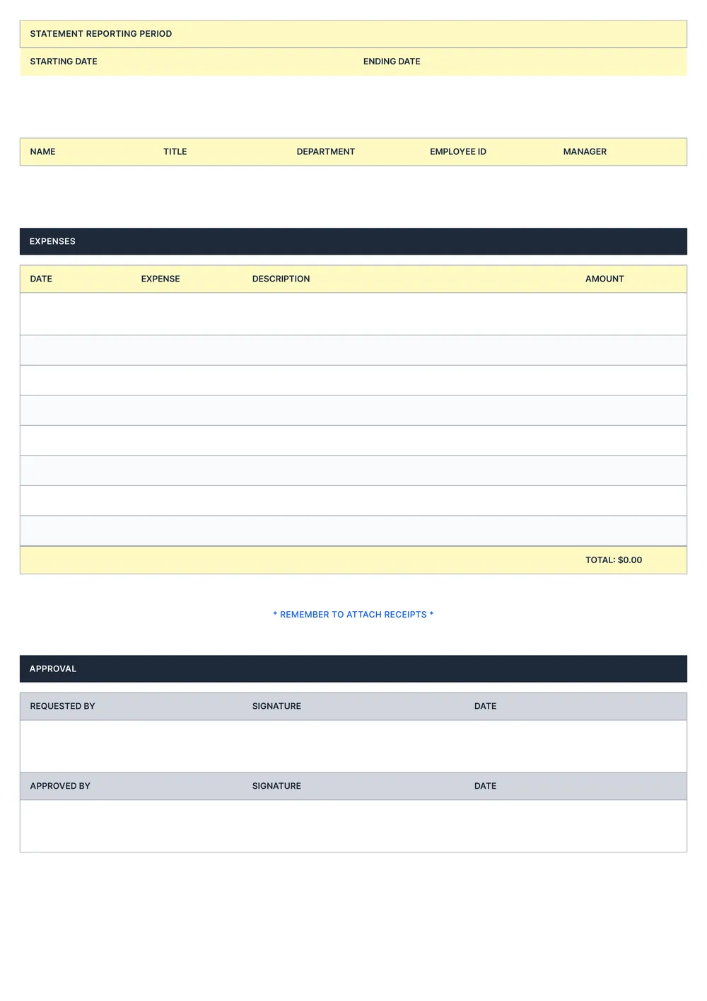 expense report template
