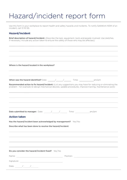 hazard report form