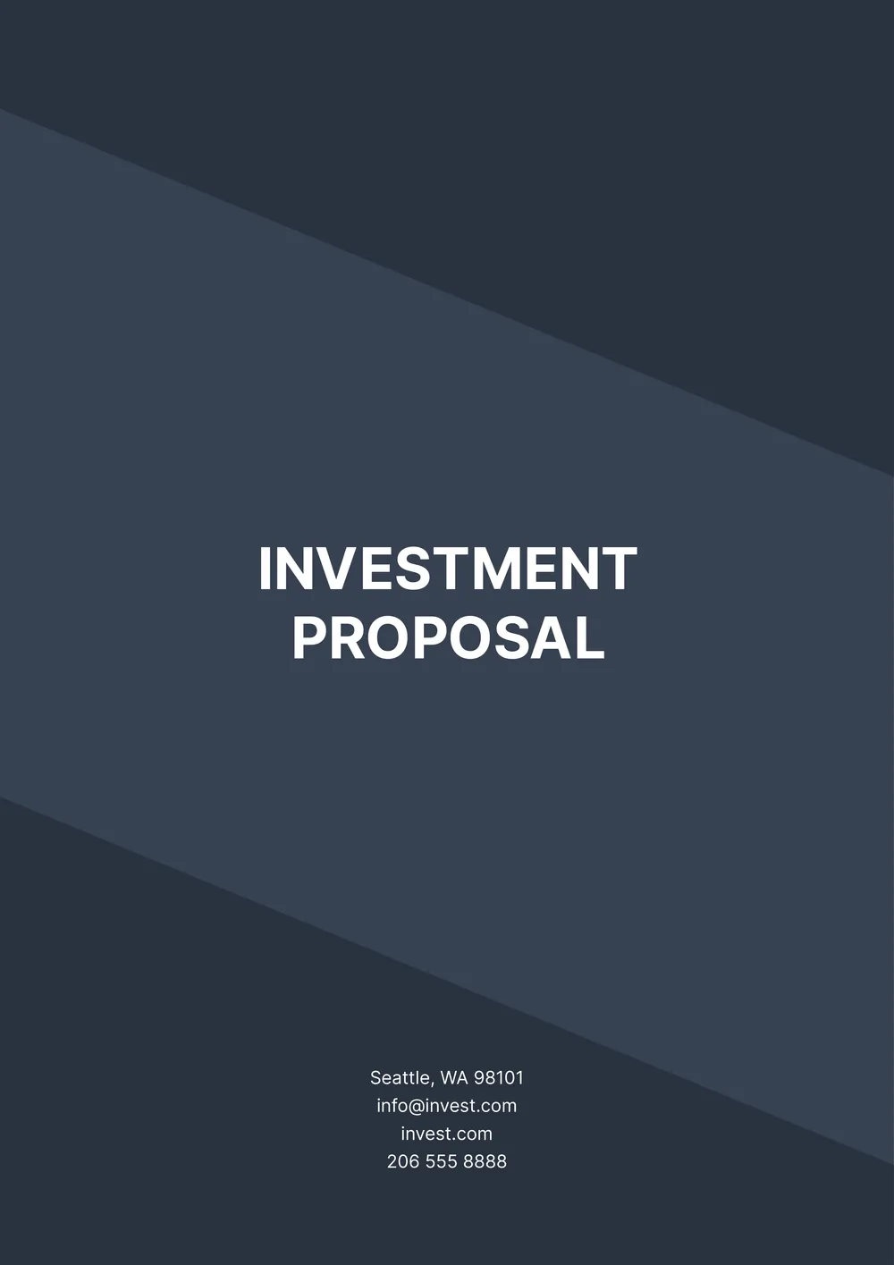 investment proposal template