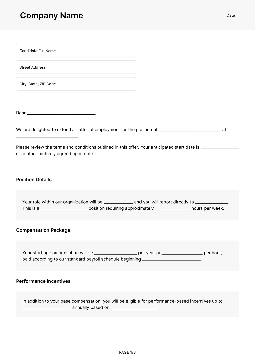 offer letter template
