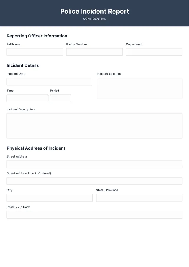 police report template