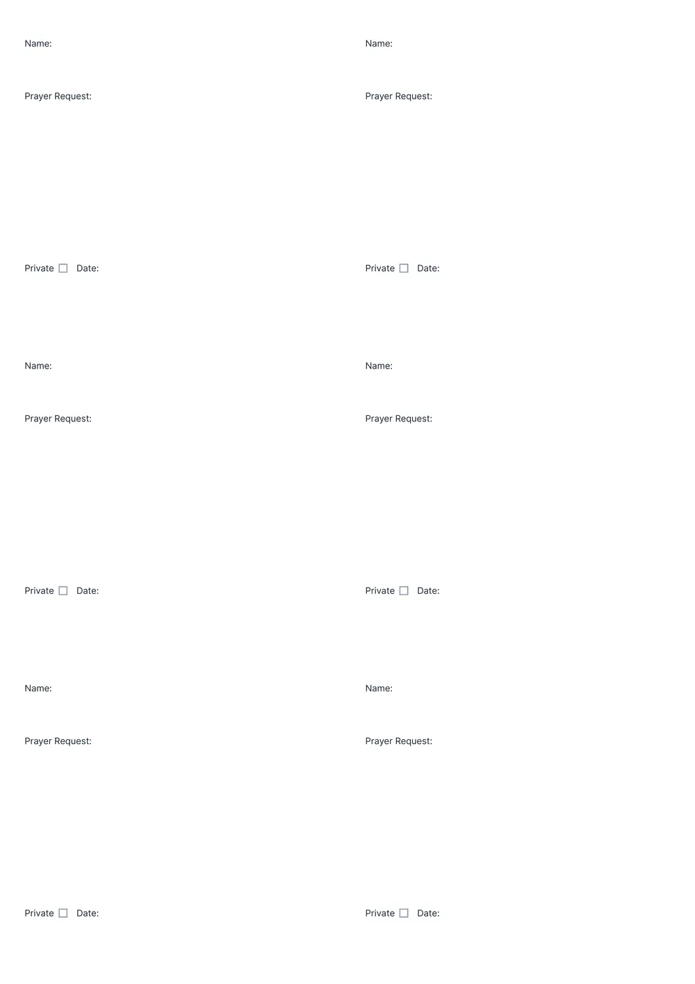 prayer request template
