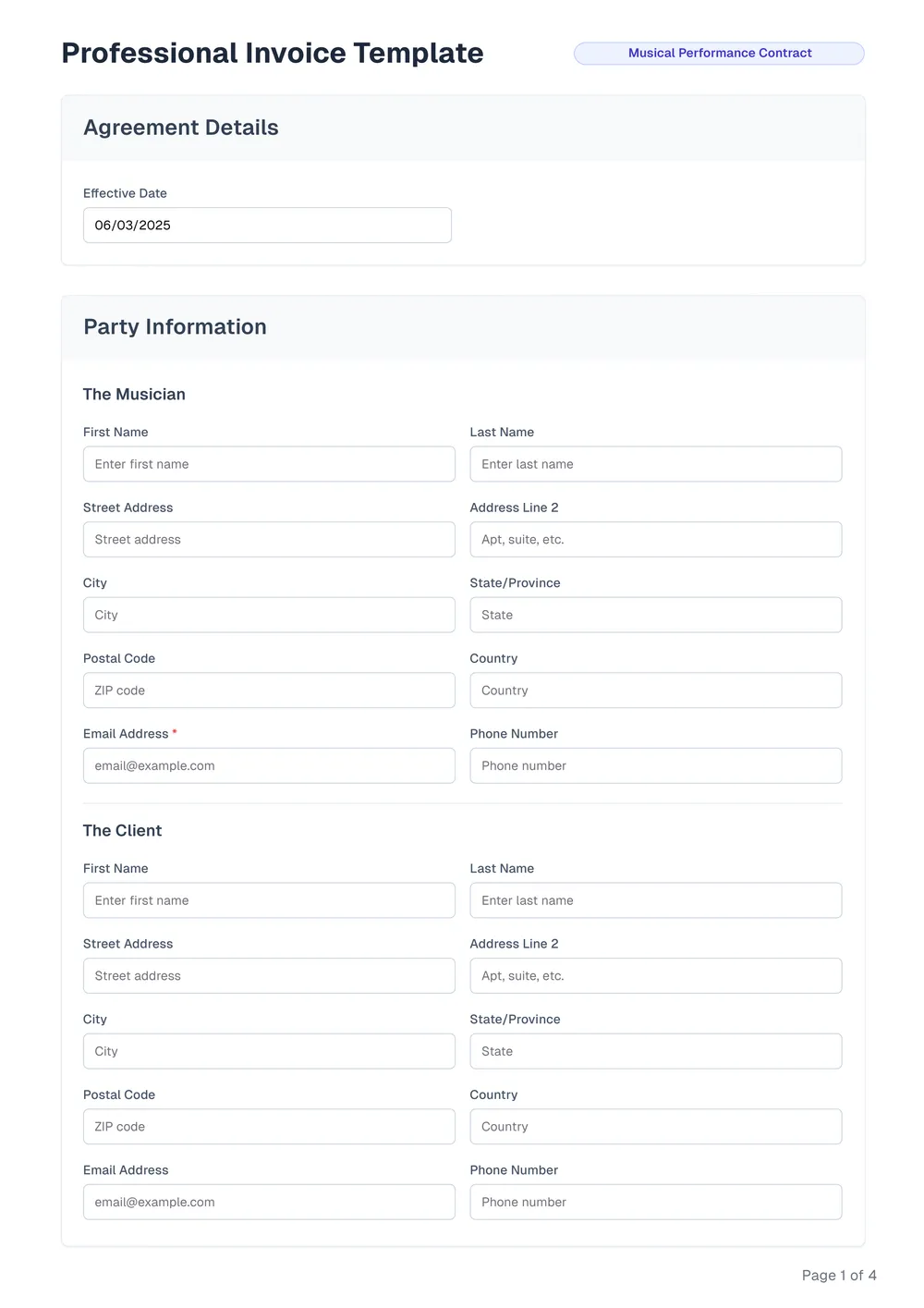 professional invoice template